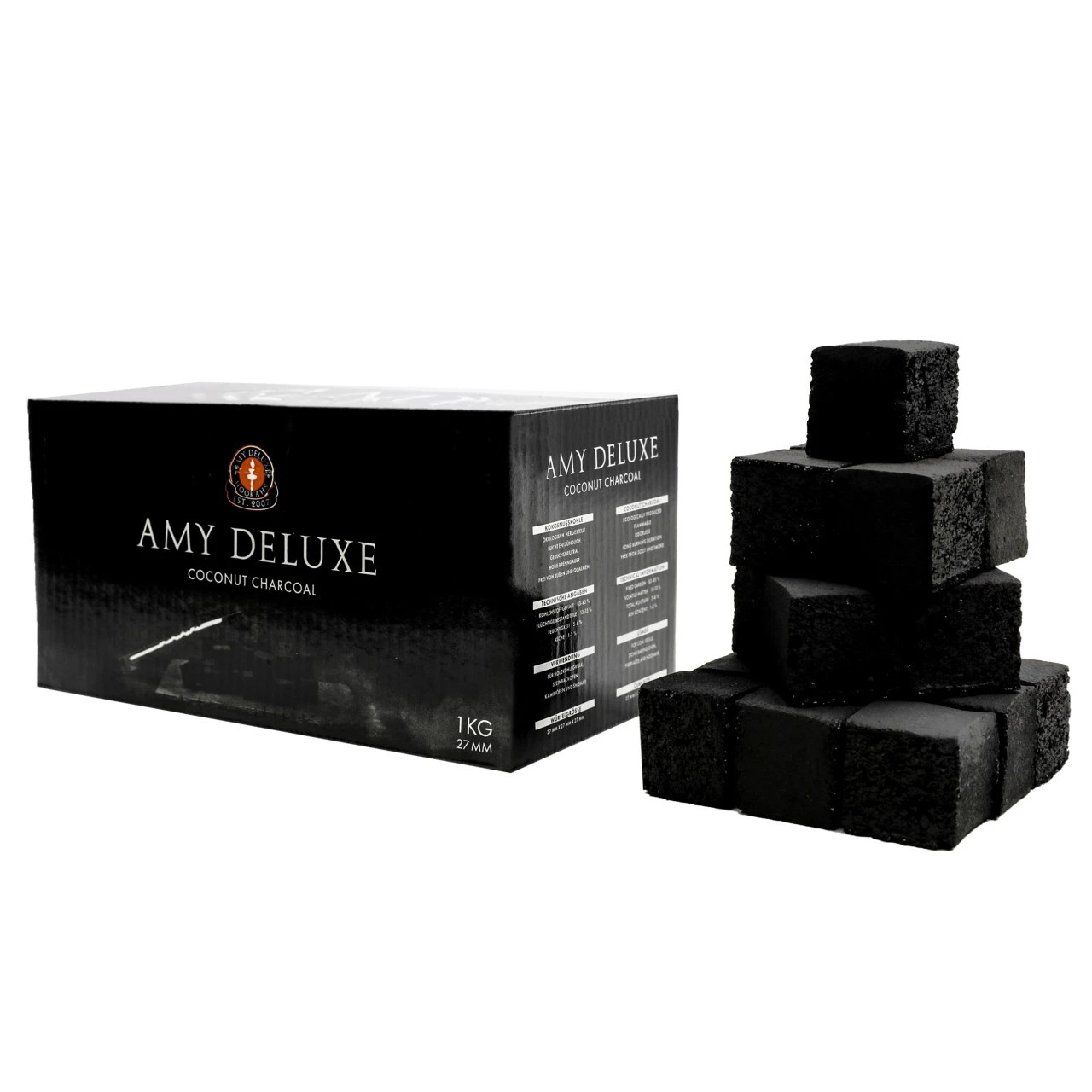 AMY Deluxe Coconut Charcoal 27mm Cubes